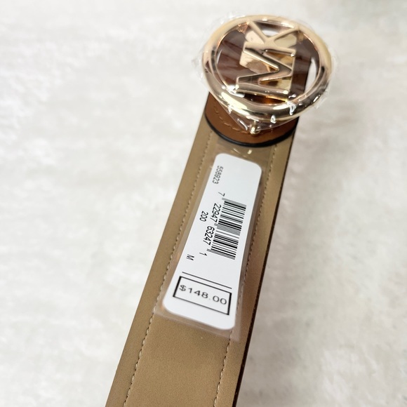 NWT Michael Kors brown MK belt. Monogram print throughout. Medium. - Picture 6 of 12